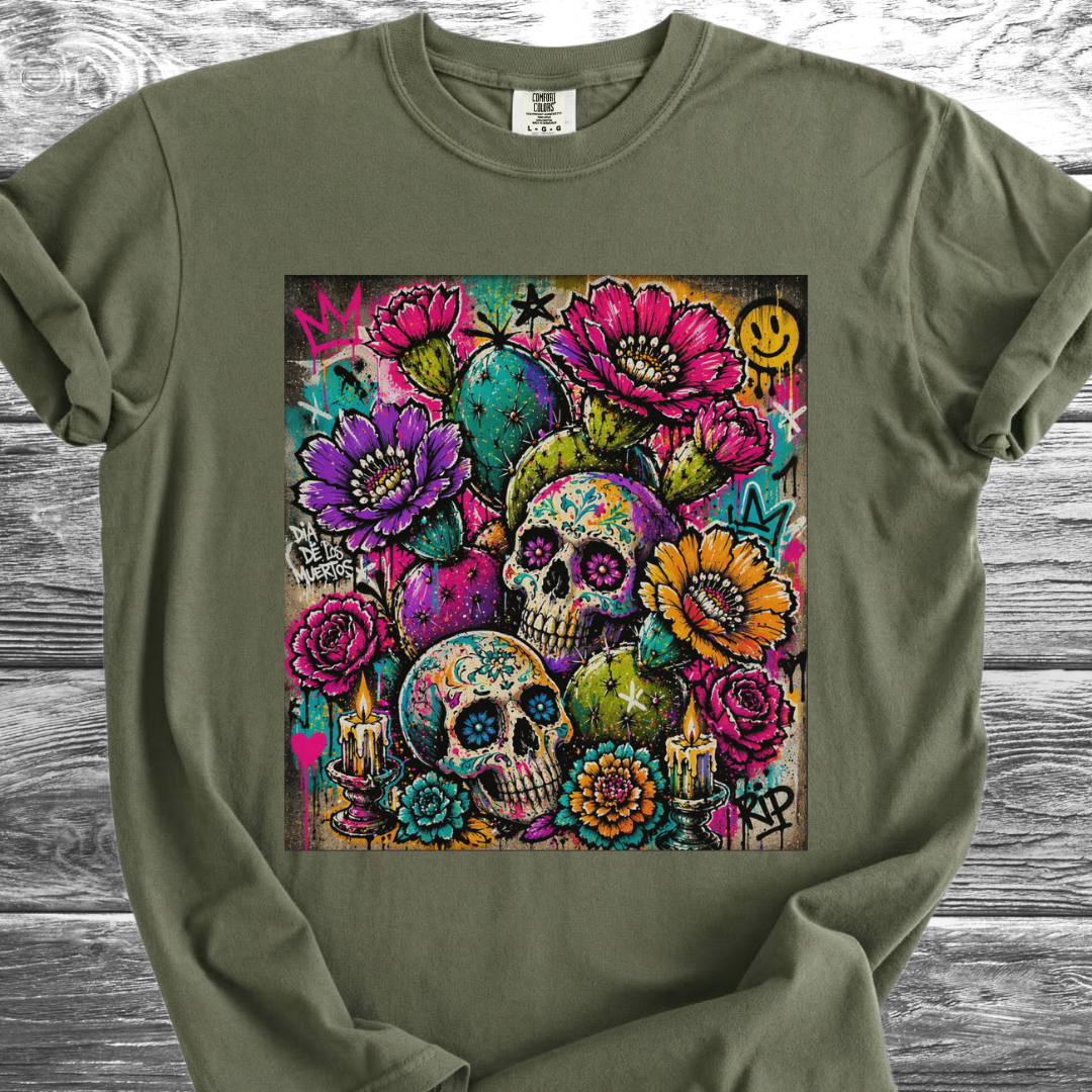 Cactus Skulls Graffiti TShirt