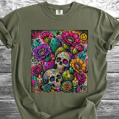 Cactus Skulls Graffiti TShirt