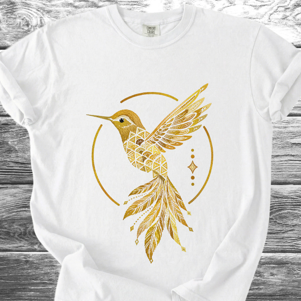 Jungle Hummingbird Gold TShirt