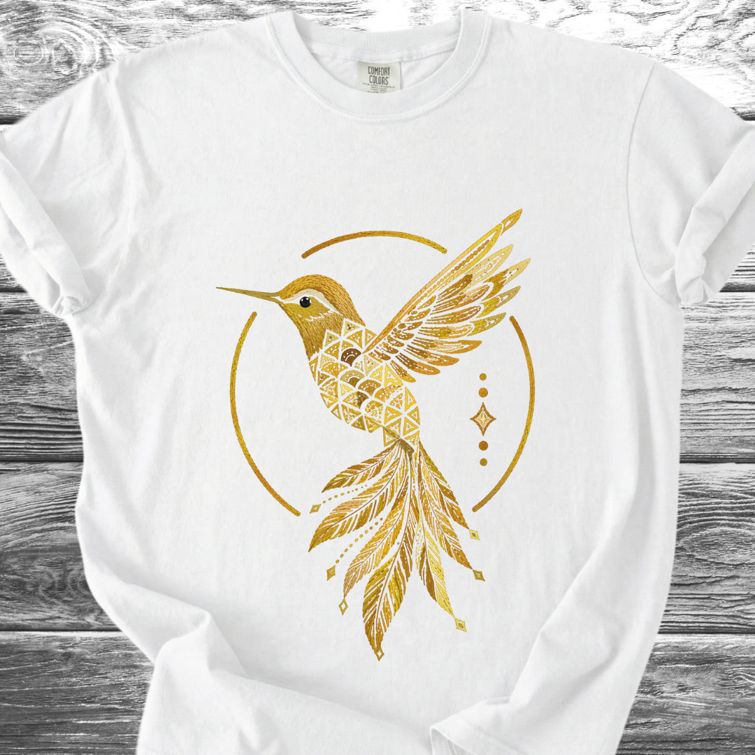 Jungle Hummingbird Gold TShirt
