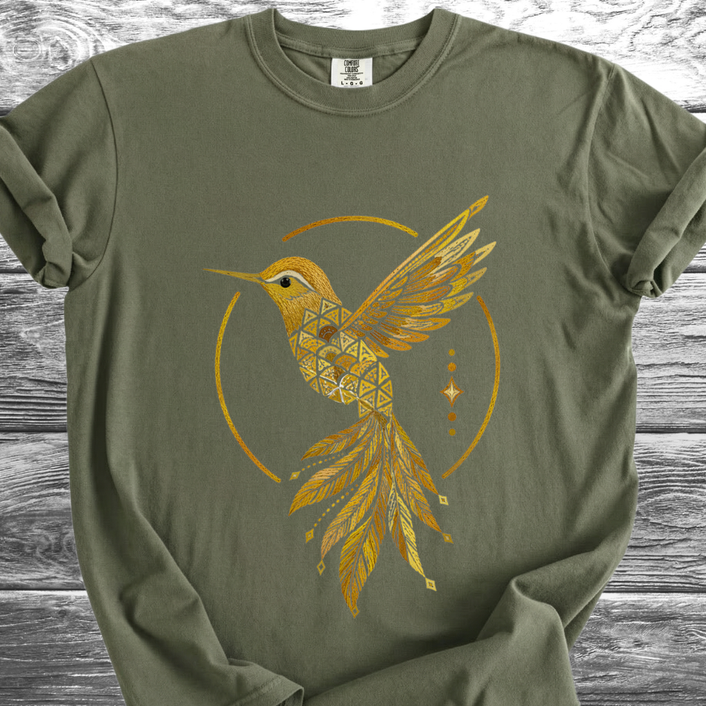 Jungle Hummingbird Gold TShirt