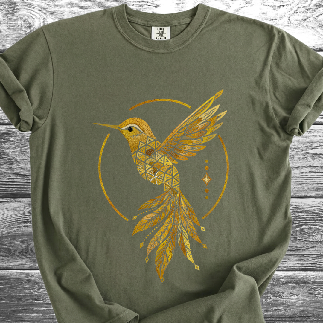 Jungle Hummingbird Gold TShirt
