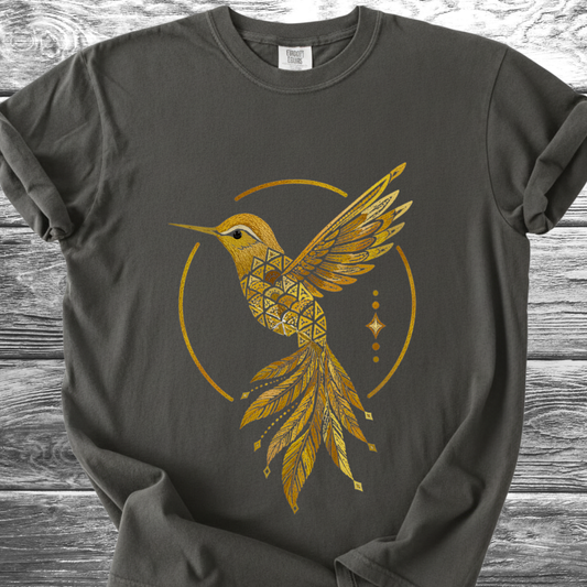Jungle Hummingbird Gold TShirt