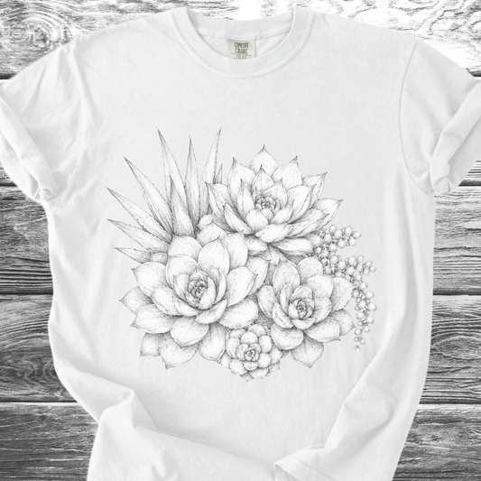 Succulents Fine Pencil TShirt