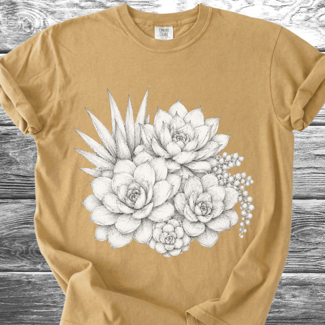 Succulents Fine Pencil TShirt