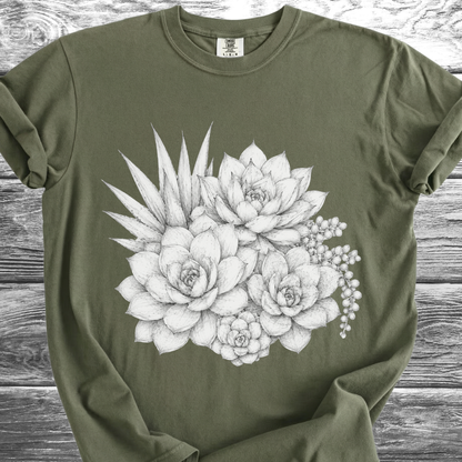 Succulents Fine Pencil TShirt