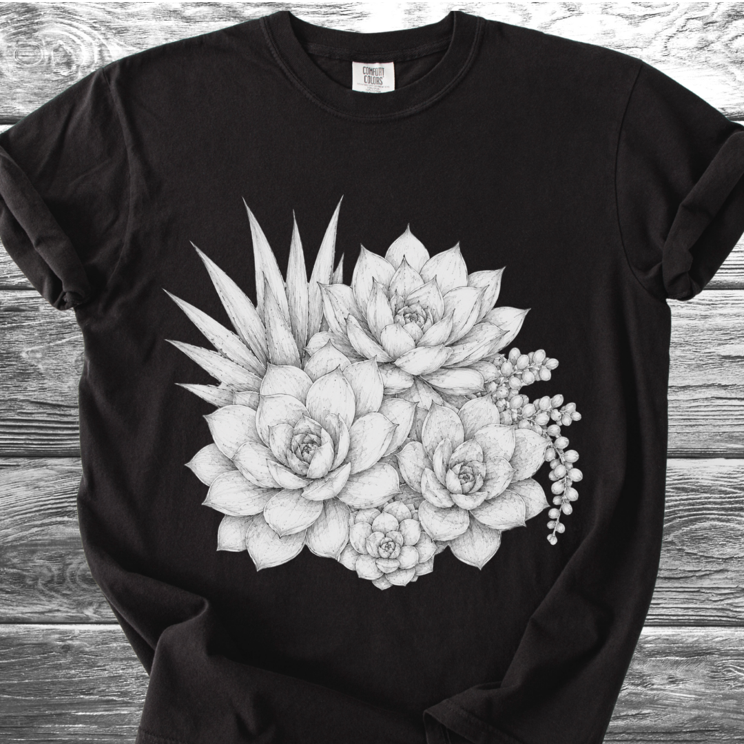 Succulents Fine Pencil TShirt