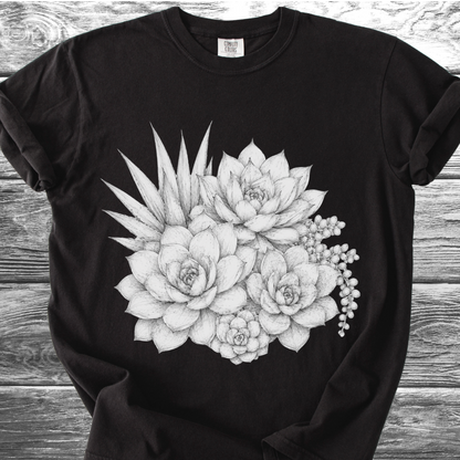 Succulents Fine Pencil TShirt
