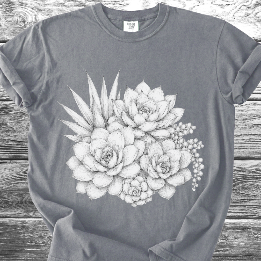 Succulents Fine Pencil TShirt