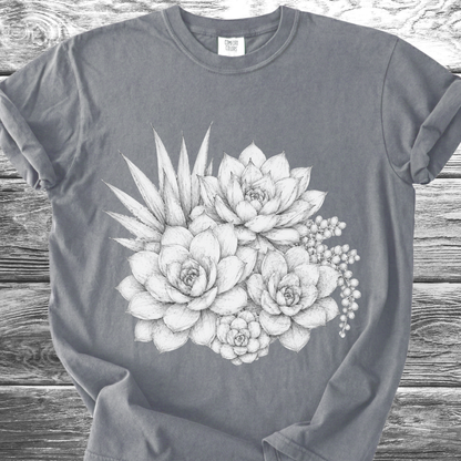 Succulents Fine Pencil TShirt