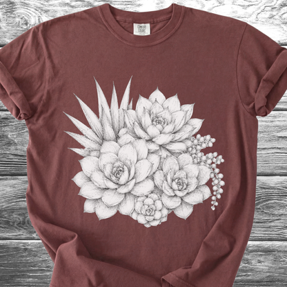 Succulents Fine Pencil TShirt