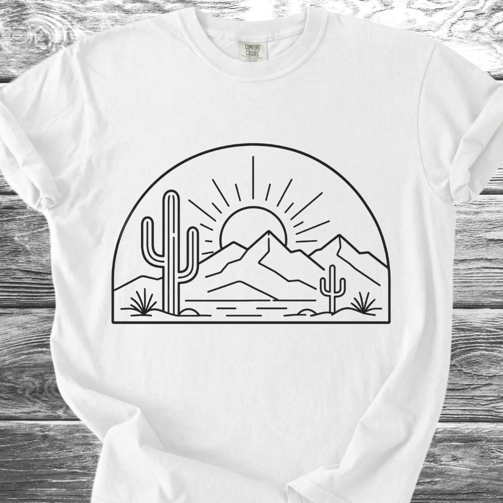 Desert Sunrise Line Art TShirt