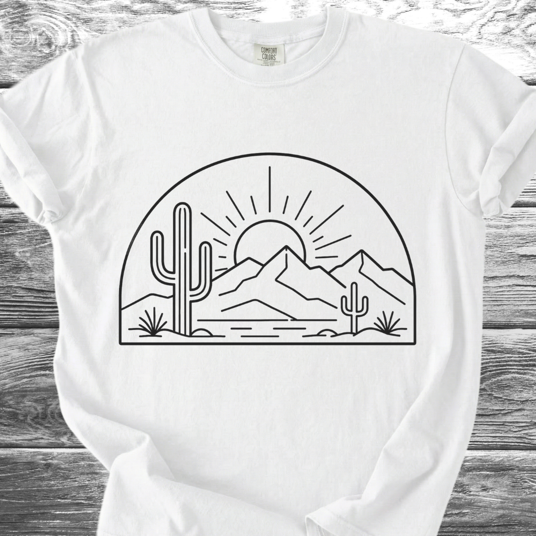 Desert Sunrise Line Art TShirt