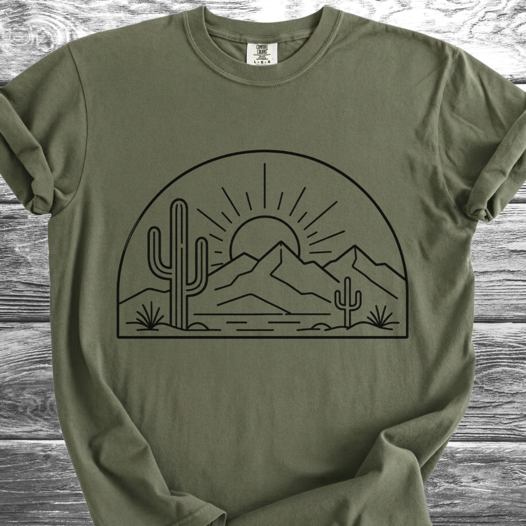 Desert Sunrise Line Art TShirt