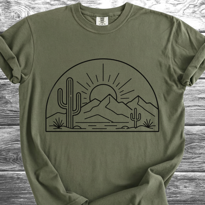 Desert Sunrise Line Art TShirt