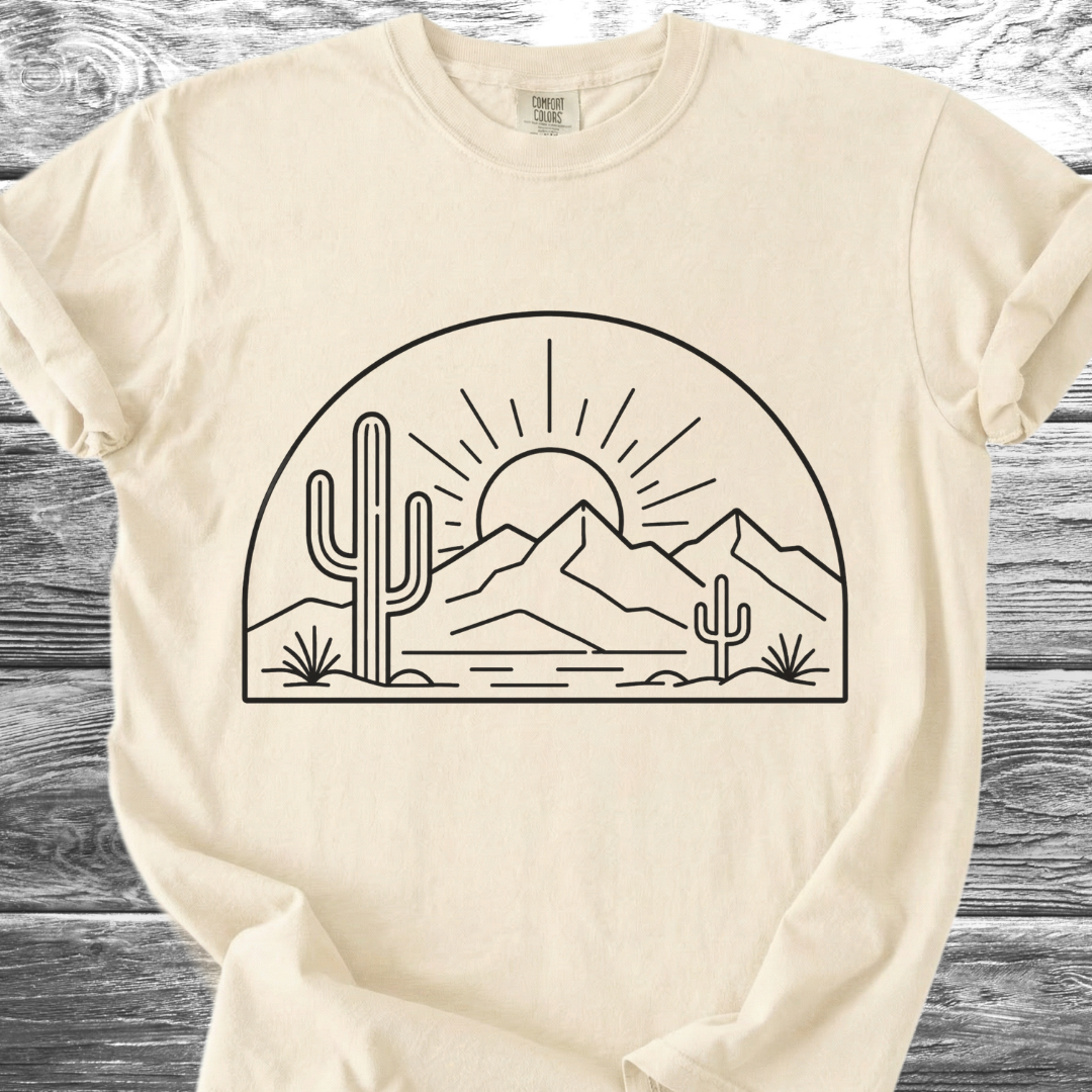 Desert Sunrise Line Art TShirt