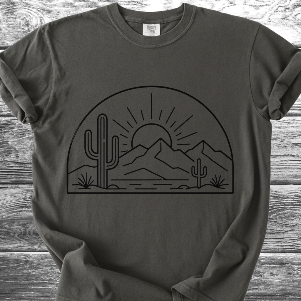 Desert Sunrise Line Art TShirt