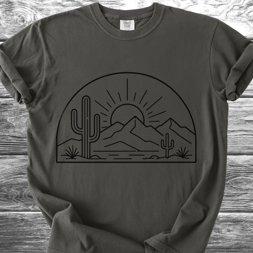 Desert Sunrise Line Art TShirt