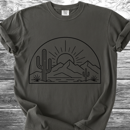 Desert Sunrise Line Art TShirt