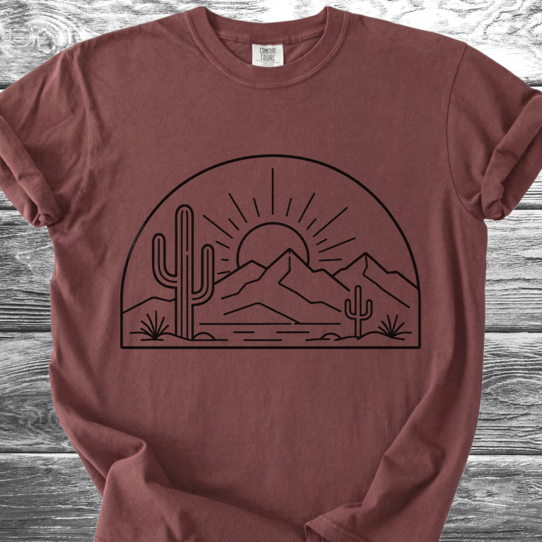 Desert Sunrise Line Art TShirt