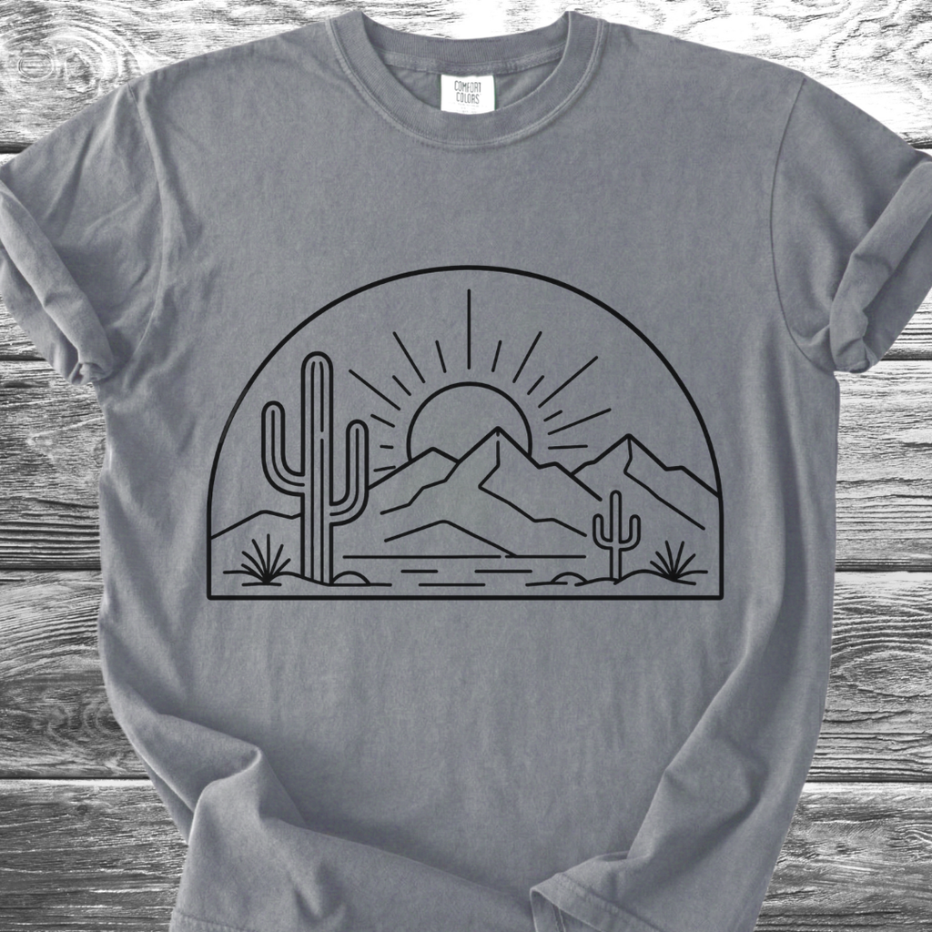 Desert Sunrise Line Art TShirt