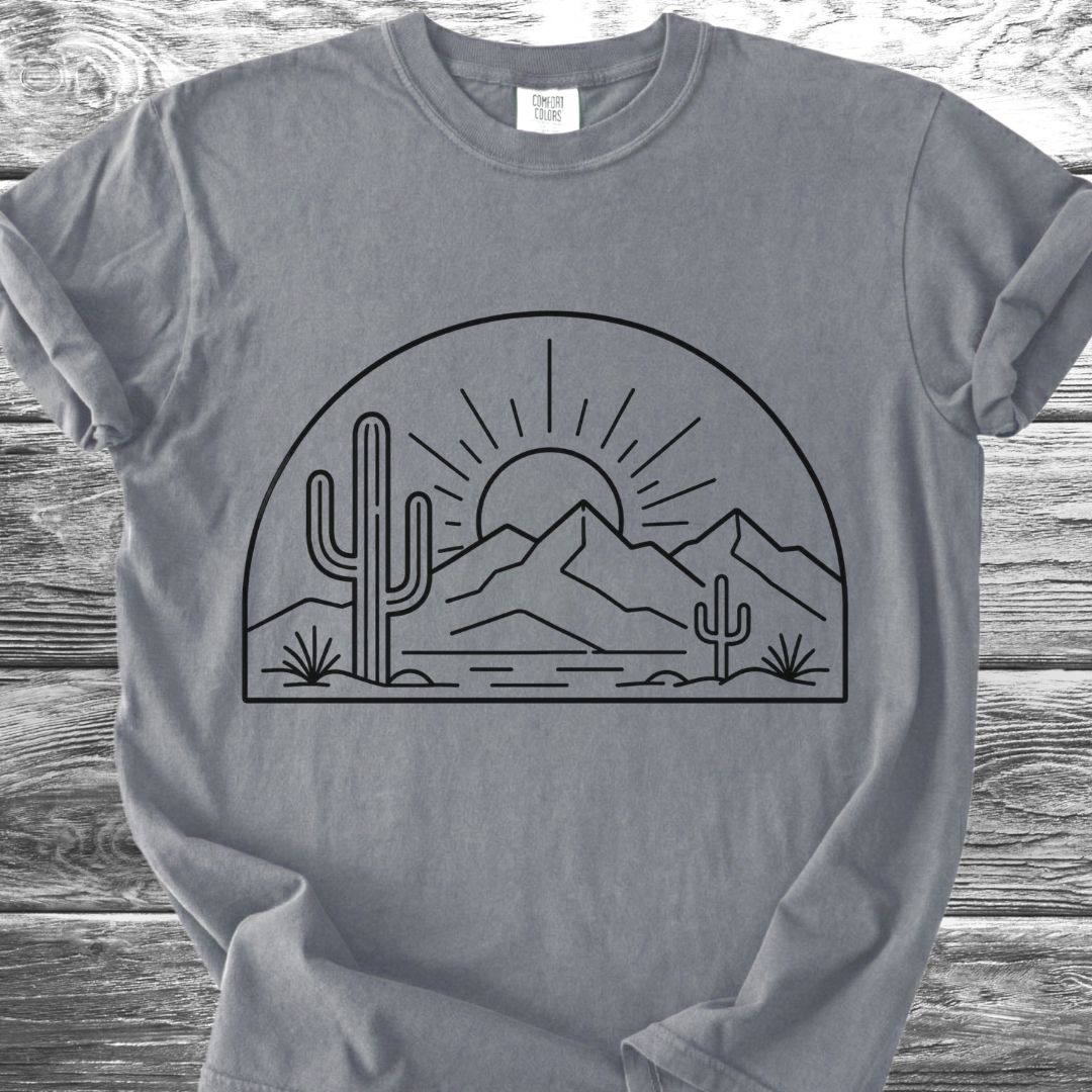 Desert Sunrise Line Art TShirt
