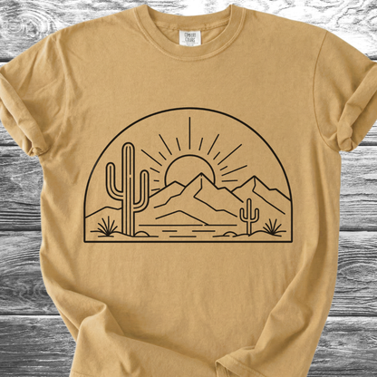 Desert Sunrise Line Art TShirt