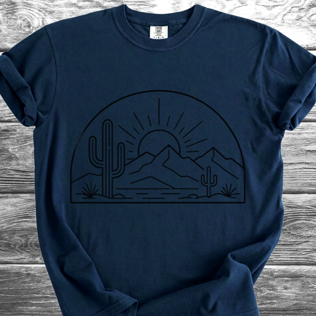 Desert Sunrise Line Art TShirt