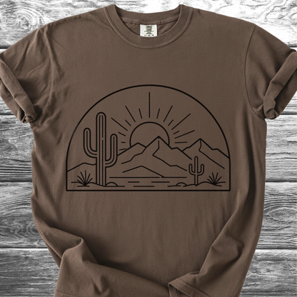 Desert Sunrise Line Art TShirt