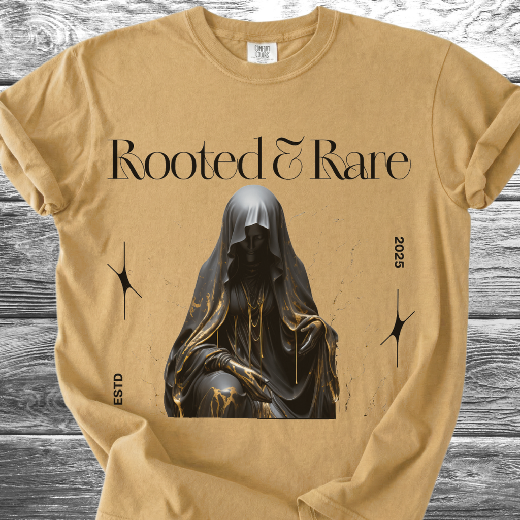 Rooted & Rare Black Marble TShirt