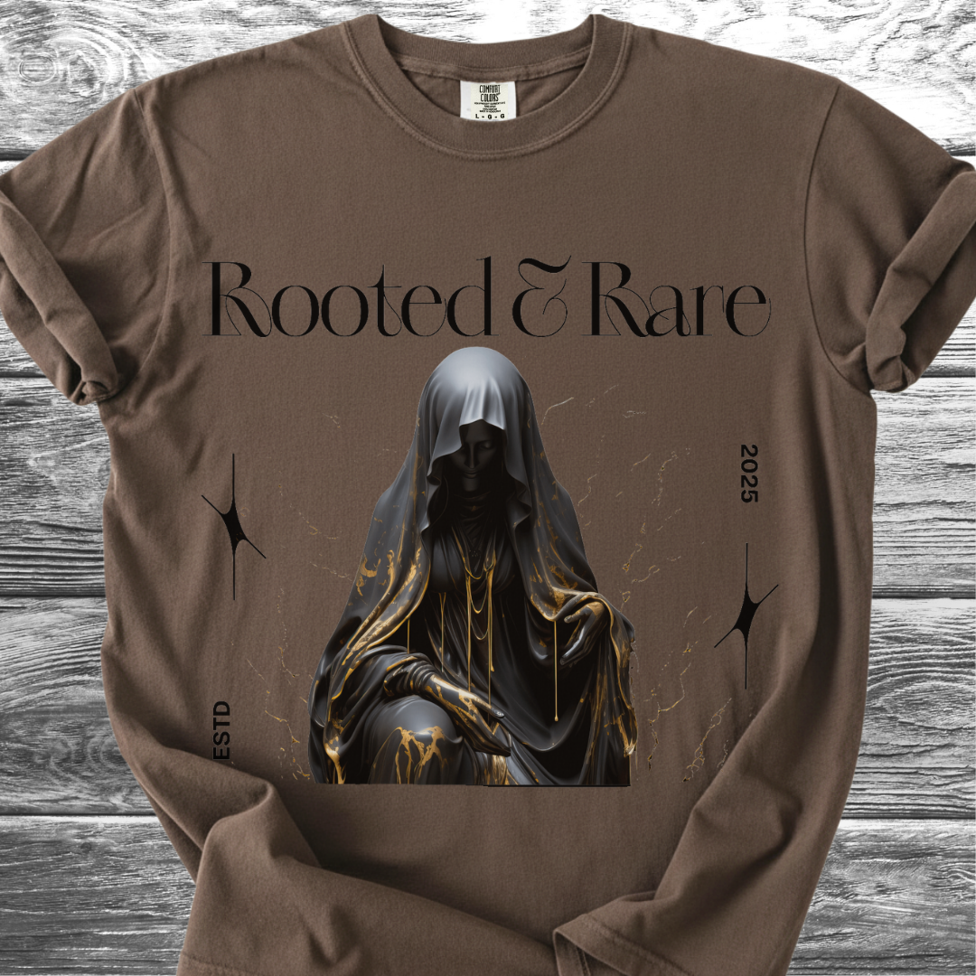 Rooted & Rare Black Marble TShirt