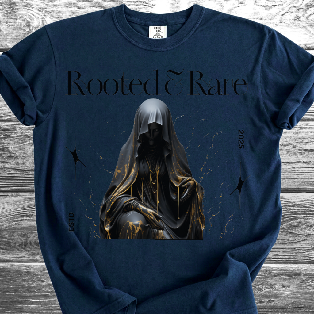 Rooted & Rare Black Marble TShirt