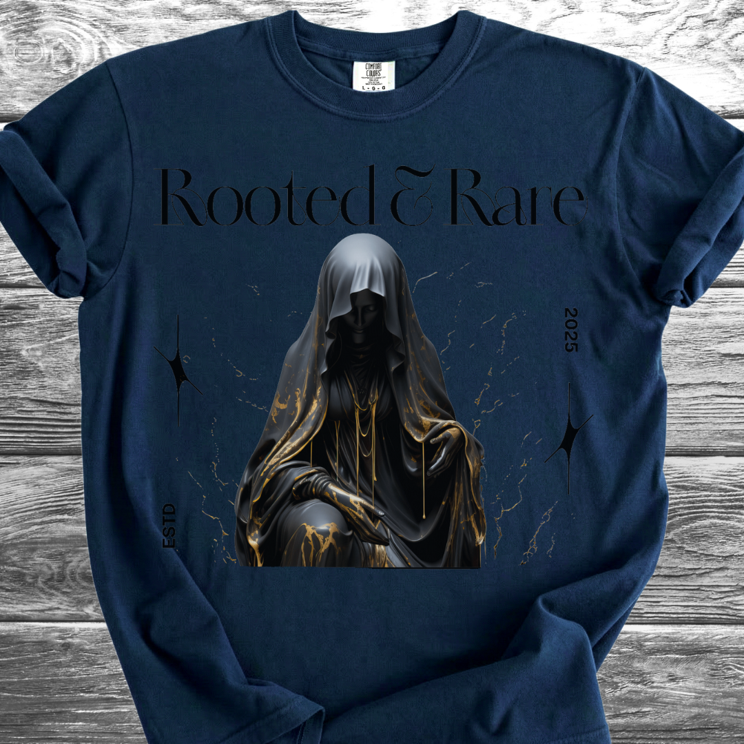 Rooted & Rare Black Marble TShirt