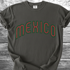 Mexico PRINTED "Embroidery Style" Red & Green TShirt