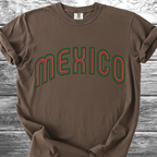 Mexico PRINTED "Embroidery Style" Red & Green TShirt