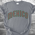 Mexico PRINTED "Embroidery Style" Red & Green TShirt