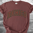 Mexico PRINTED "Embroidery Style" Red & Green TShirt