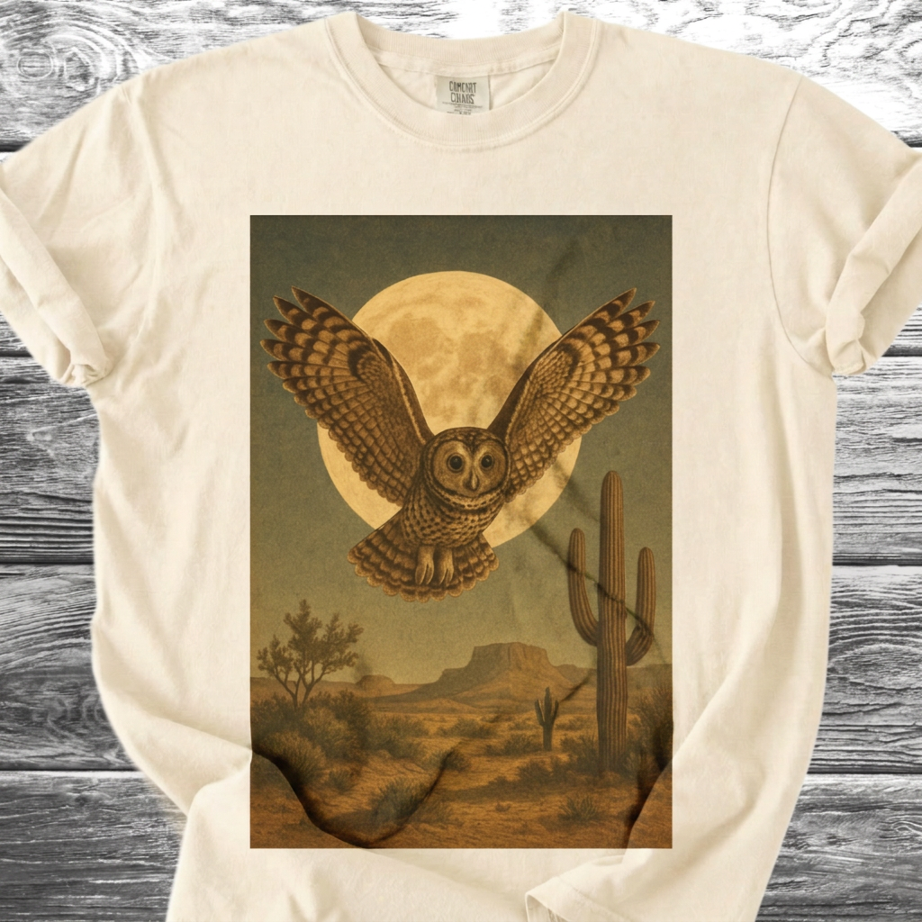 Desert Owl & Full Moon TShirt
