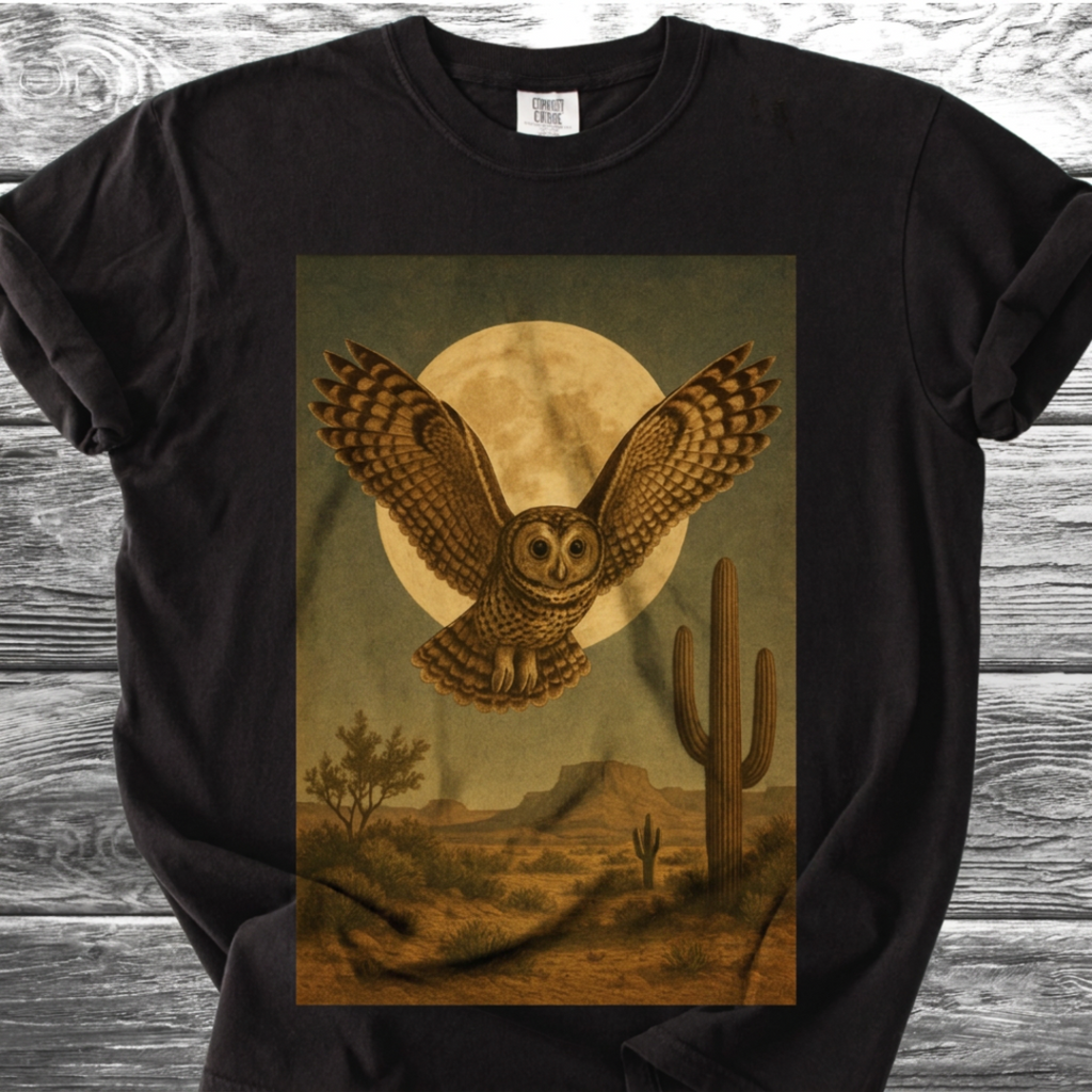 Desert Owl & Full Moon TShirt