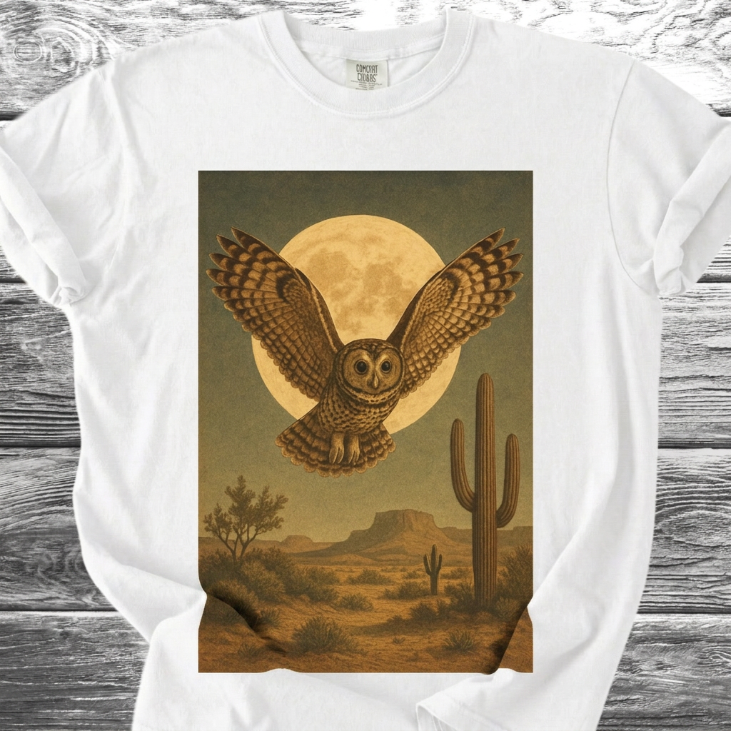 Desert Owl & Full Moon TShirt