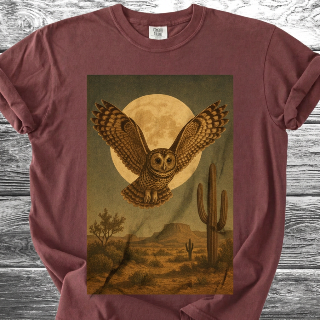 Desert Owl & Full Moon TShirt