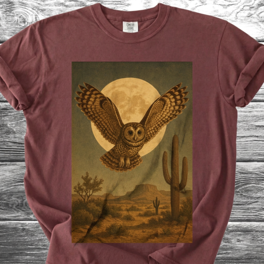 Desert Owl & Full Moon TShirt