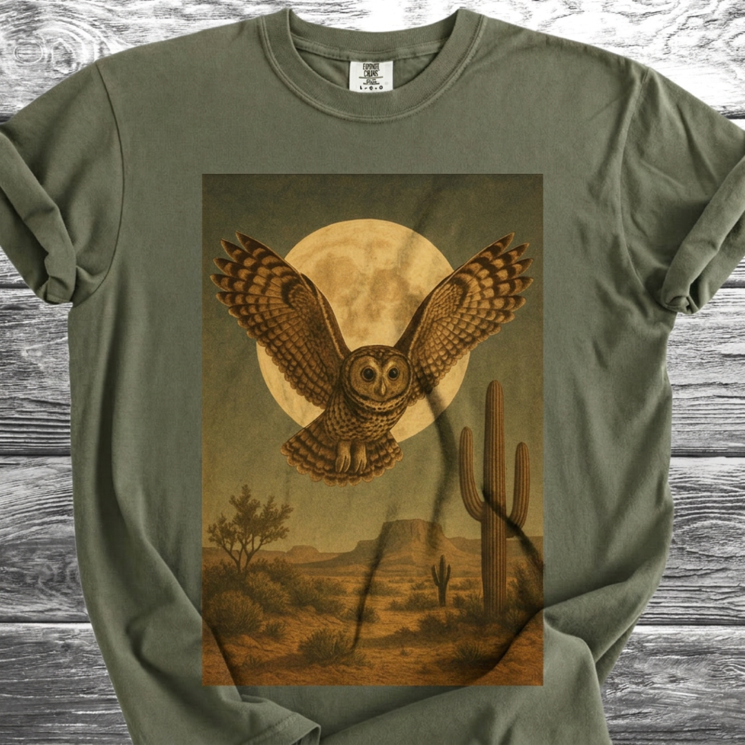 Desert Owl & Full Moon TShirt
