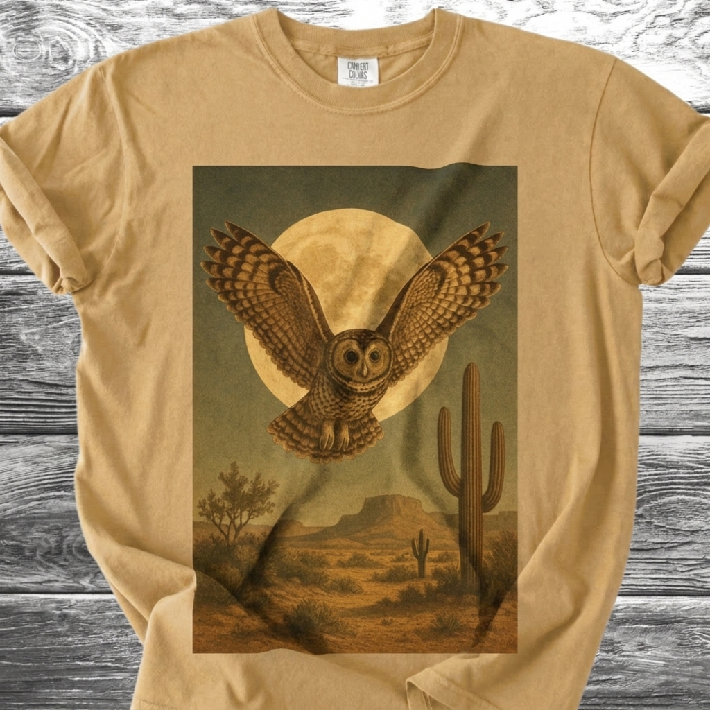 Desert Owl & Full Moon TShirt