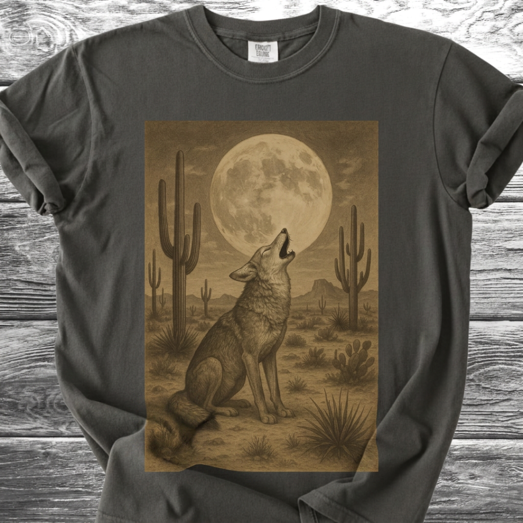 Desert Coyote & Full Moon TShirt