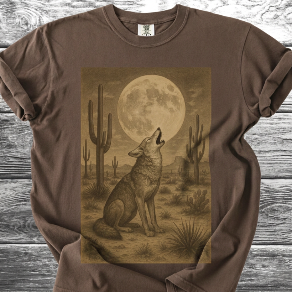 Desert Coyote & Full Moon TShirt