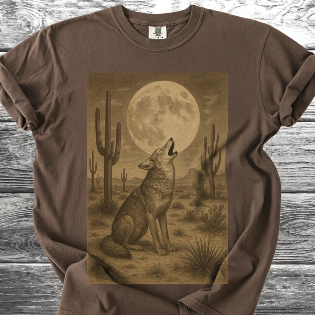 Desert Coyote & Full Moon TShirt