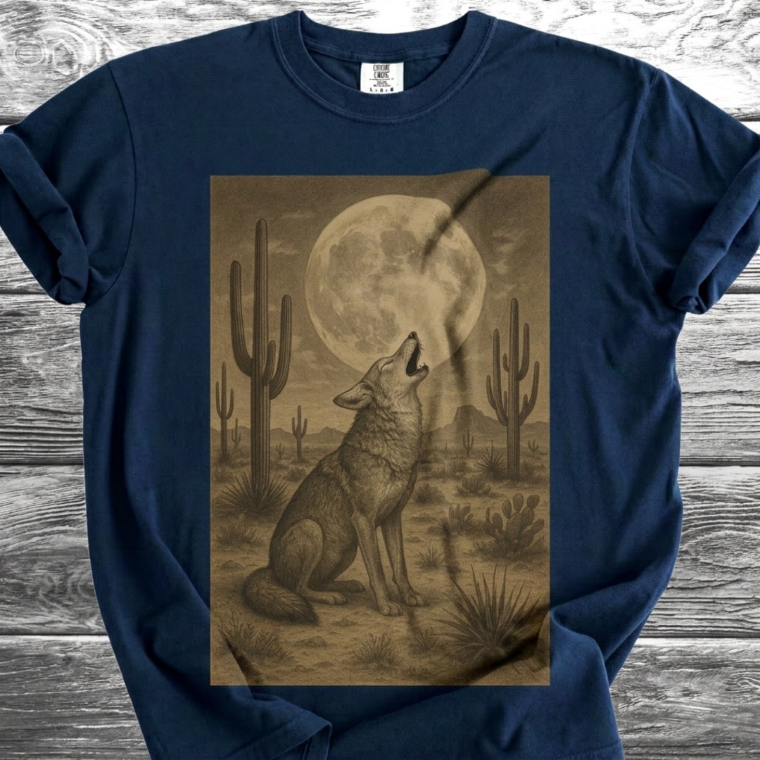 Desert Coyote & Full Moon TShirt