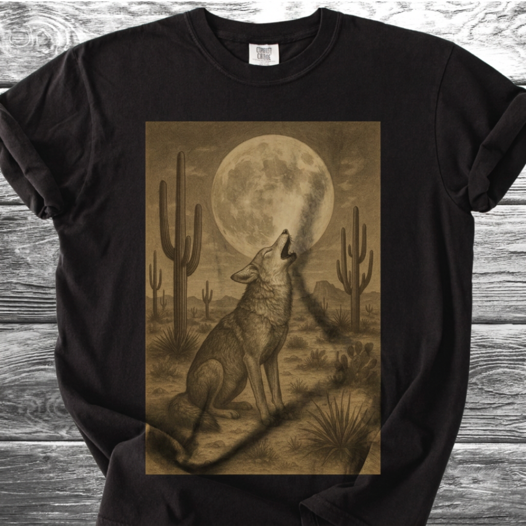 Desert Coyote & Full Moon TShirt