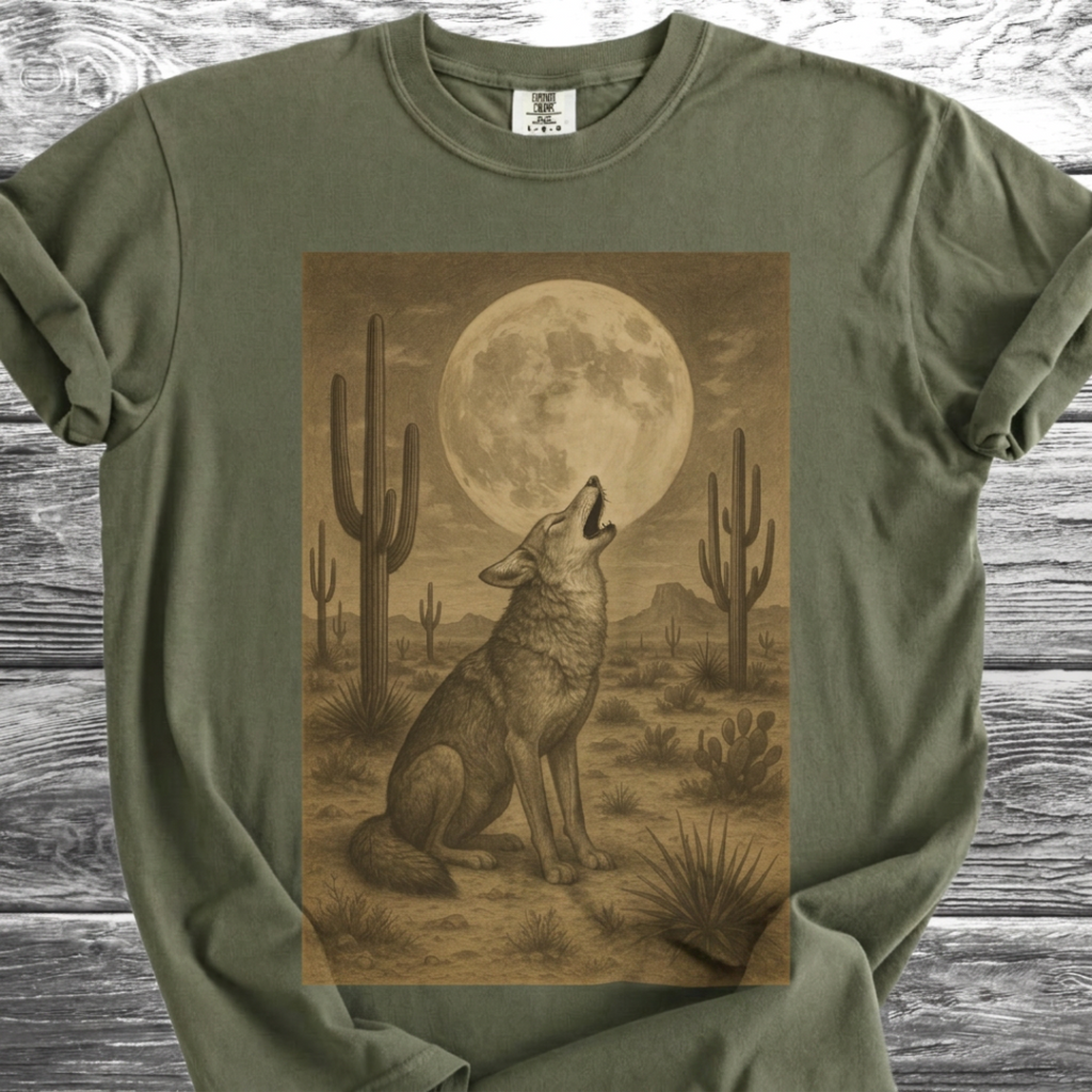 Desert Coyote & Full Moon TShirt